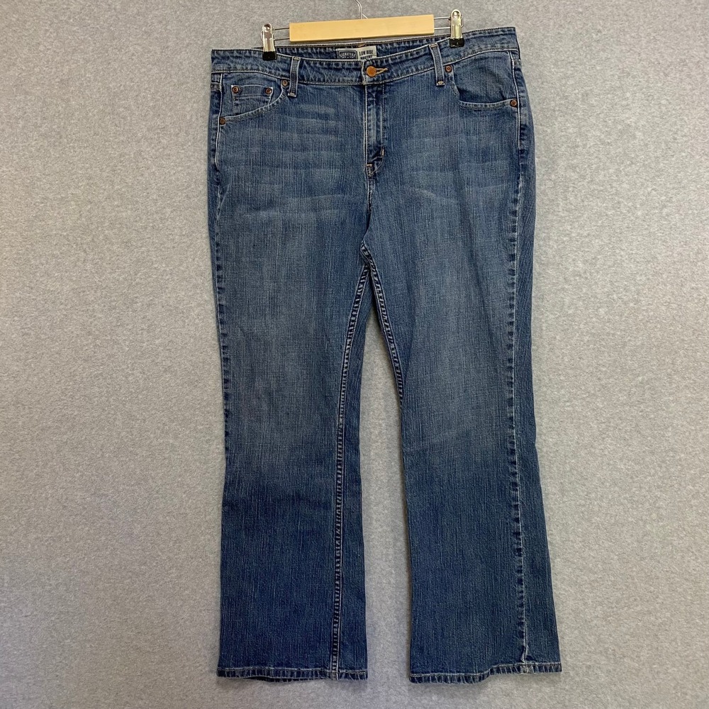 Levi Signature Jeans Women's 18 Low Rise Bootcut Stretch Blue Cotton Blend Denim